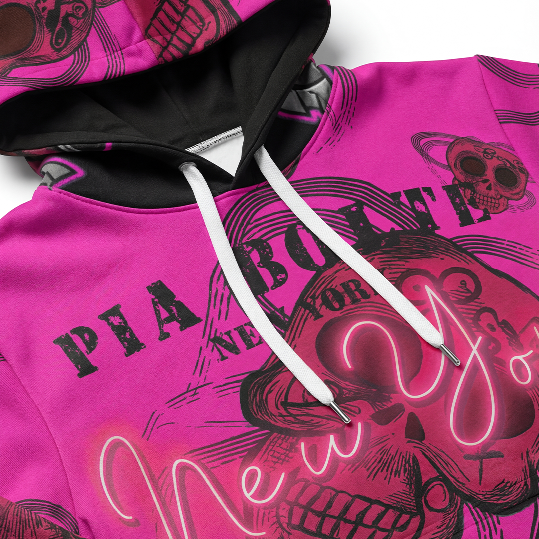 Hoodie Delft Pink Skully 👌👌