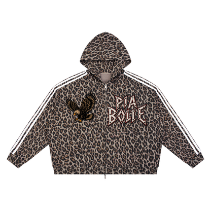 PIA BOLTE® 1977 EAGLE SKULL LEOPARD FULL ZIP HOODIE