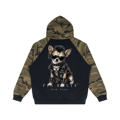 PIA BOLTE® PUNK DOG CAMO RAGLAN ZIP HOODIE