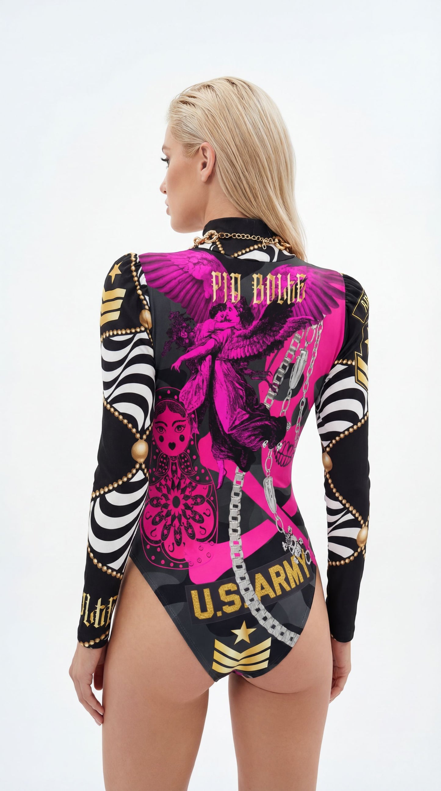 PIA BOLTE® purple Leo skull Bodysuit