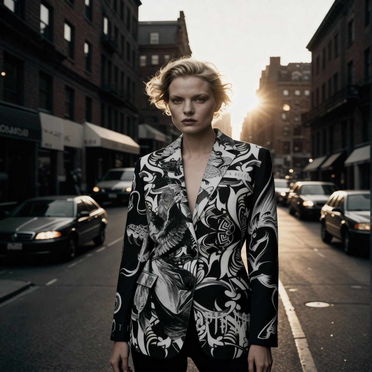 Leisure Blazer black angels snakes unisex