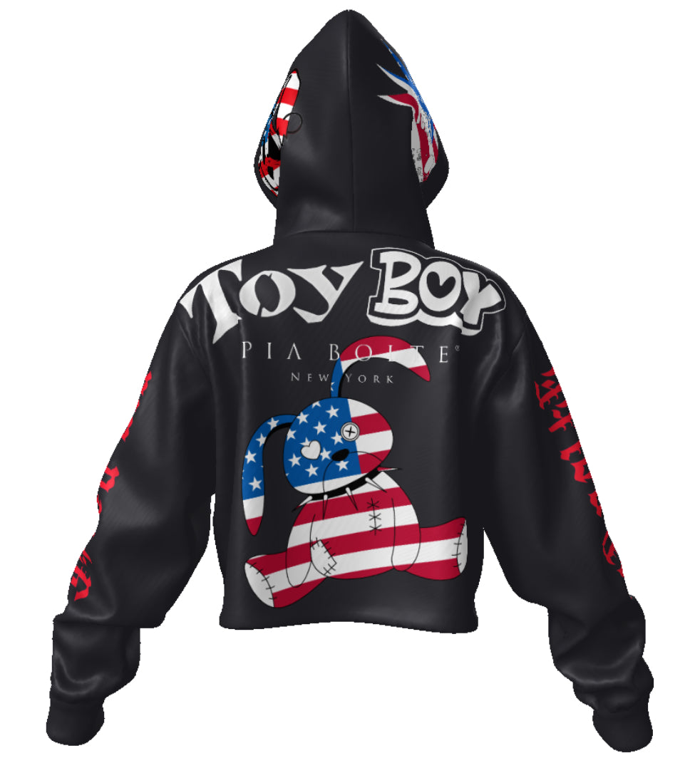 Crop Hoodie black TOY BOY ɴᴇᴡ ʟɪᴍɪᴛᴇᴅ ᴄᴏʟʟᴇᴄᴛɪᴏɴ