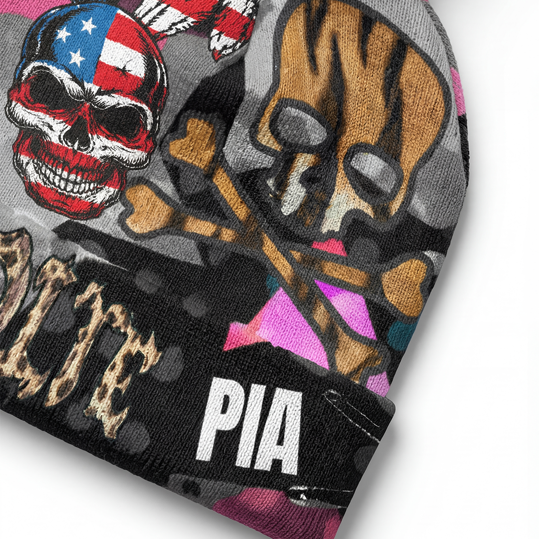 PIA BOLTE® Beanie – Leo Pink Skull Edition