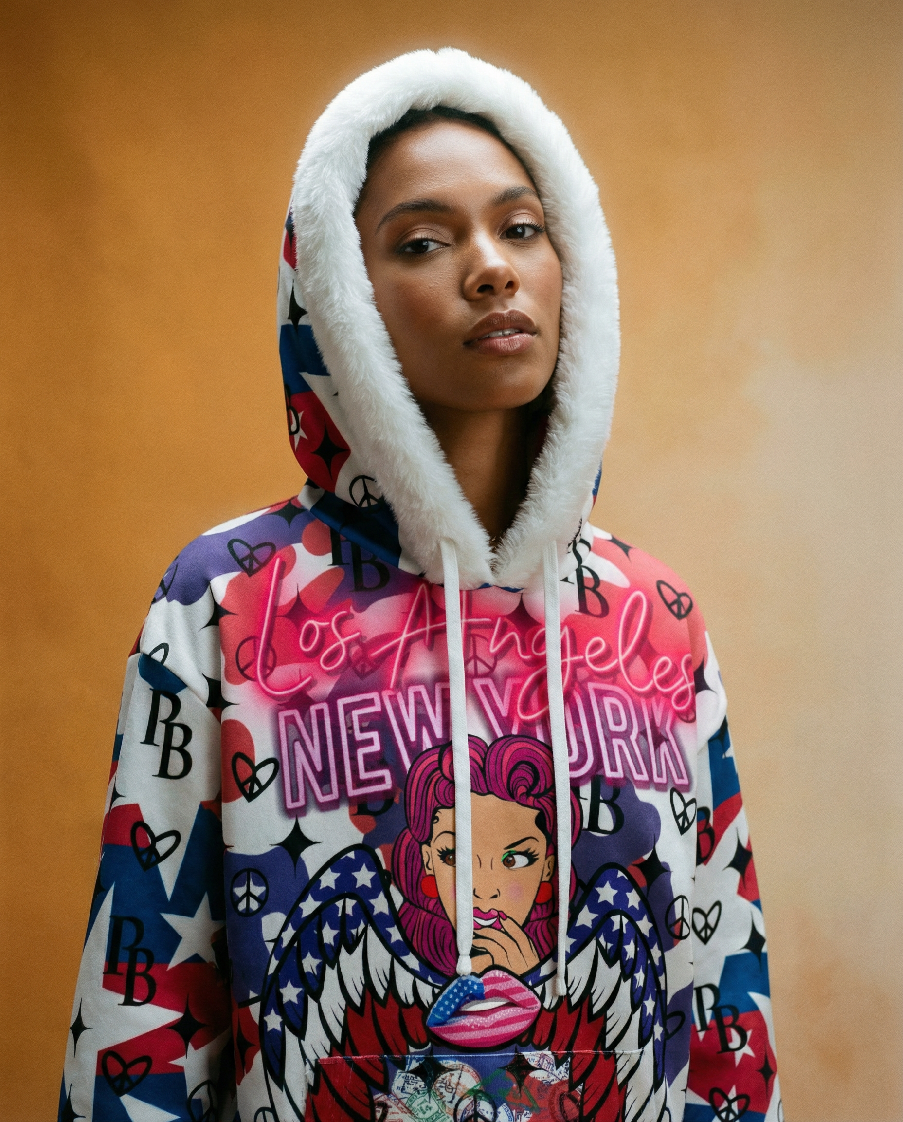 PIA BOLTE® Winter Hoodie – NYC Stars Angel Edition Cozy Glam - PIA BOLTE® COUTURE