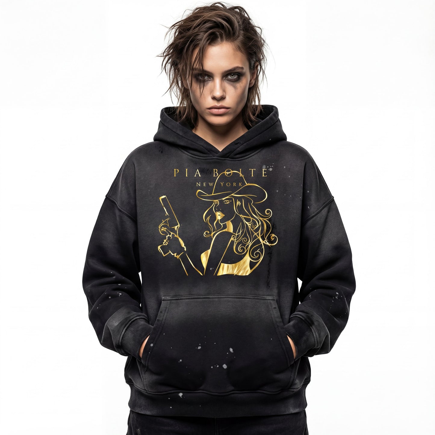 PIA BOLTE® HOODIE – Gold Noir Cowgirl