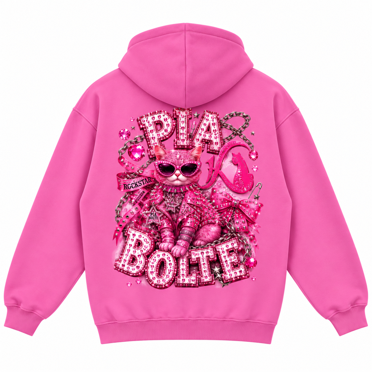 PIA BOLTE® ROCKSTAR & GLAM CAT FLEECE HOODIE