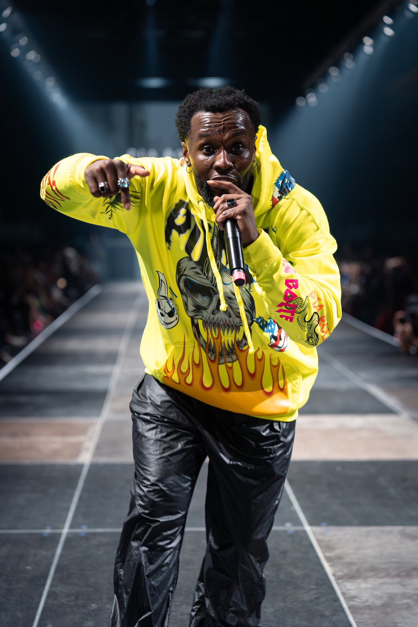 SKULL neon Yellow HOODIE