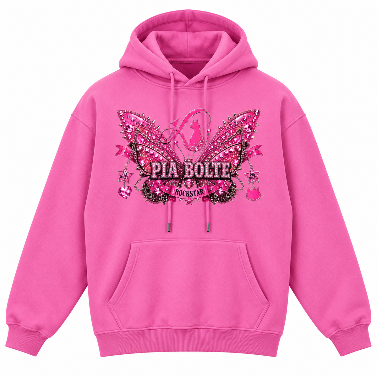 PIA BOLTE® ROCKSTAR & GLAM CAT FLEECE HOODIE