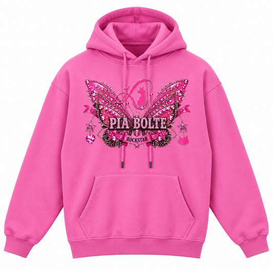 PIA BOLTE® ROCKSTAR DRAGON & GLAM CAT FLEECE HOODIE