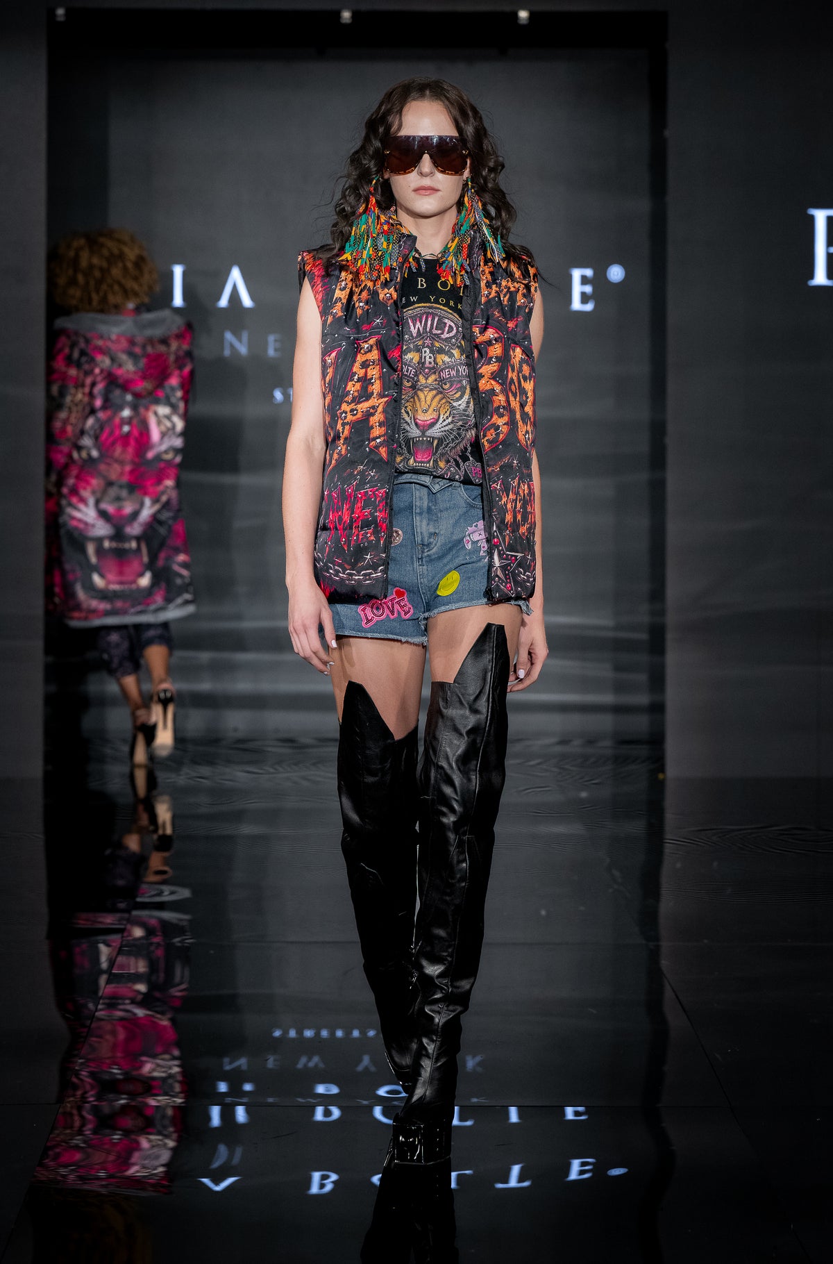 PIA BOLTE® WILD ROCKSTAR EAGLE LEOPARD STATEMENT VEST
