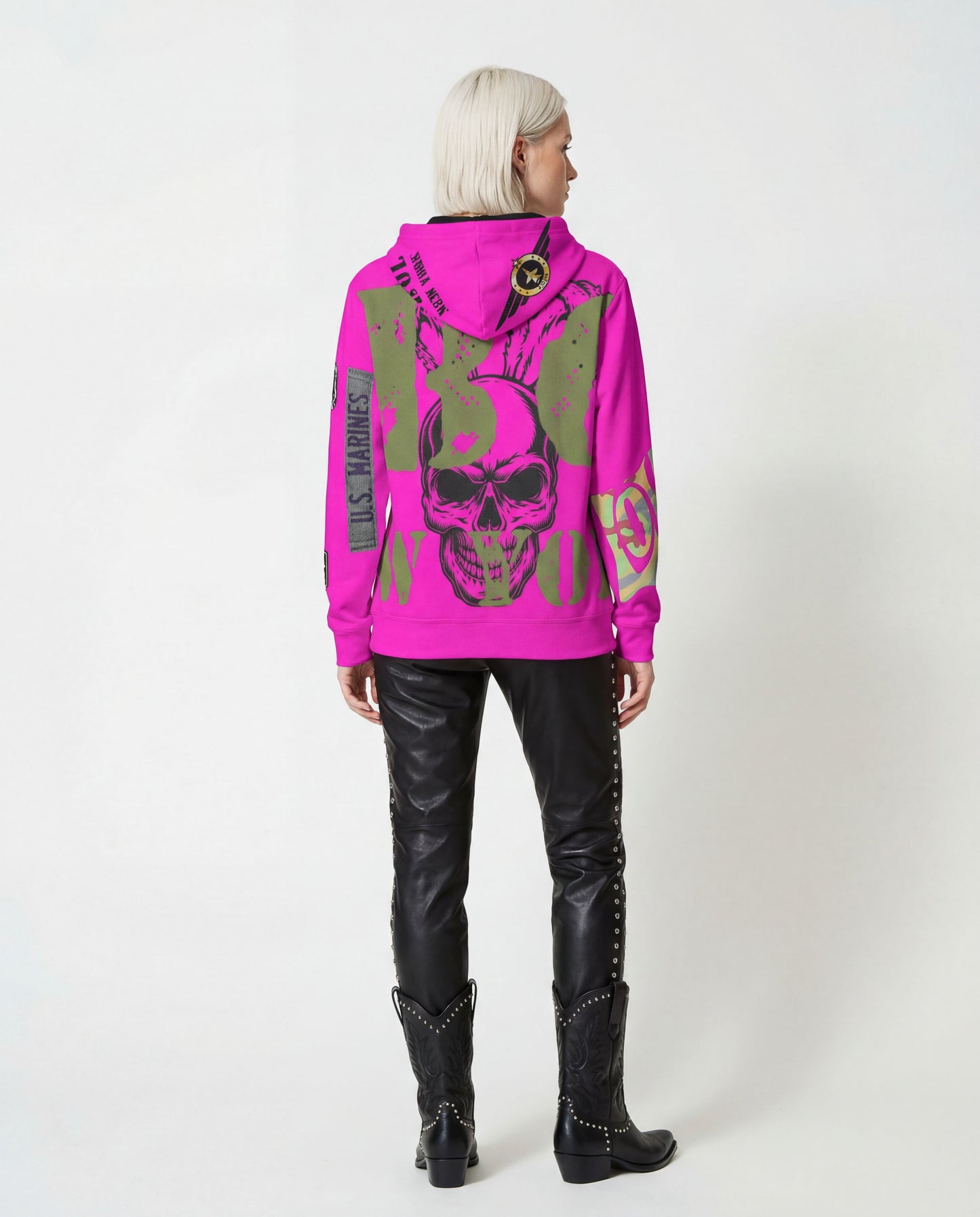 Hoodie pinky Skull Indian