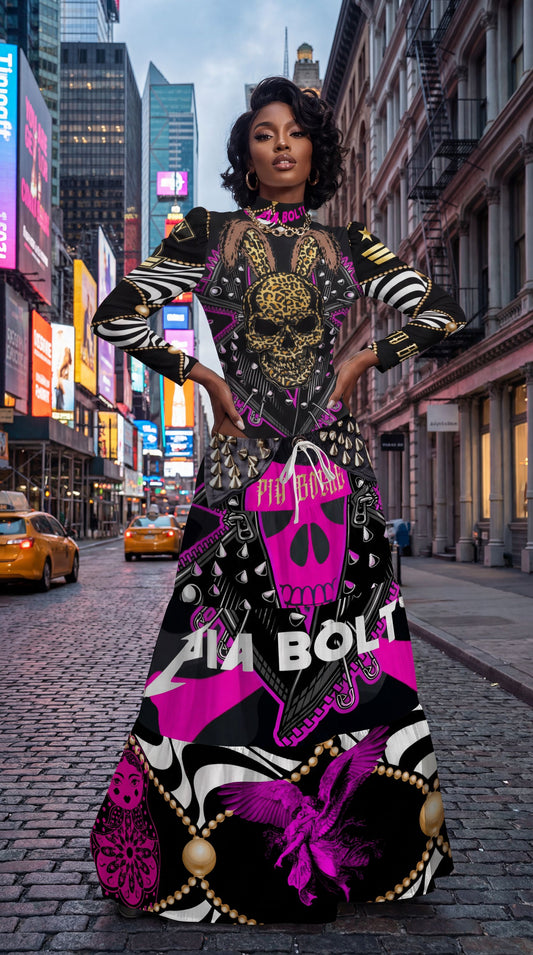 PIA BOLTE® purple Leo skull Bodysuit - PIA BOLTE® COUTURE