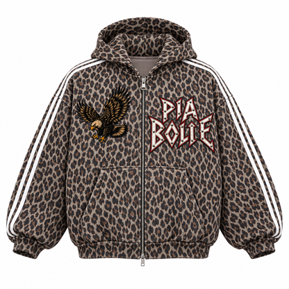 PIA BOLTE® 1977 EAGLE SKULL LEOPARD FULL ZIP HOODIE