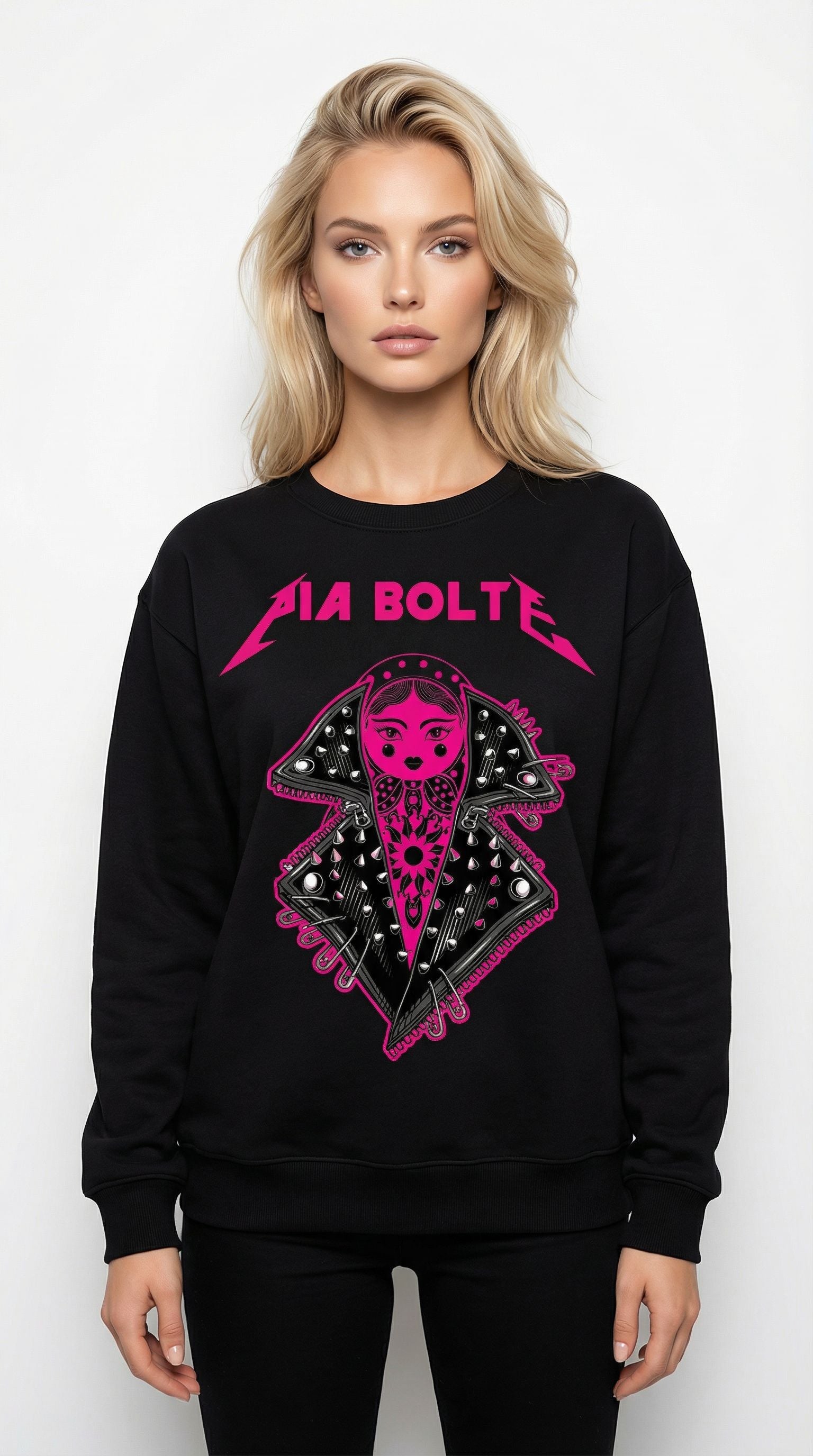 PIA BOLTE® Shirt - Rockstar Pink Icon schwarz - PIA BOLTE® COUTURE