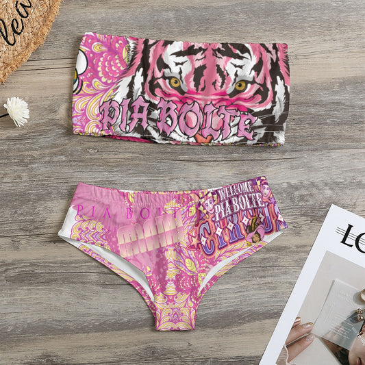 Strapless Bandeau Bikini Miami tiger ᴸᴵᴹᴵᵀᴱᴰ