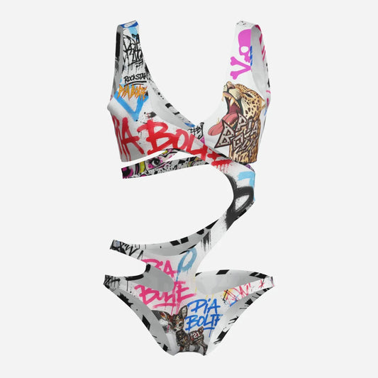 PIA BOLTE® Bikini GRAFFITI STREET CUTOUT - PIA BOLTE® COUTURE
