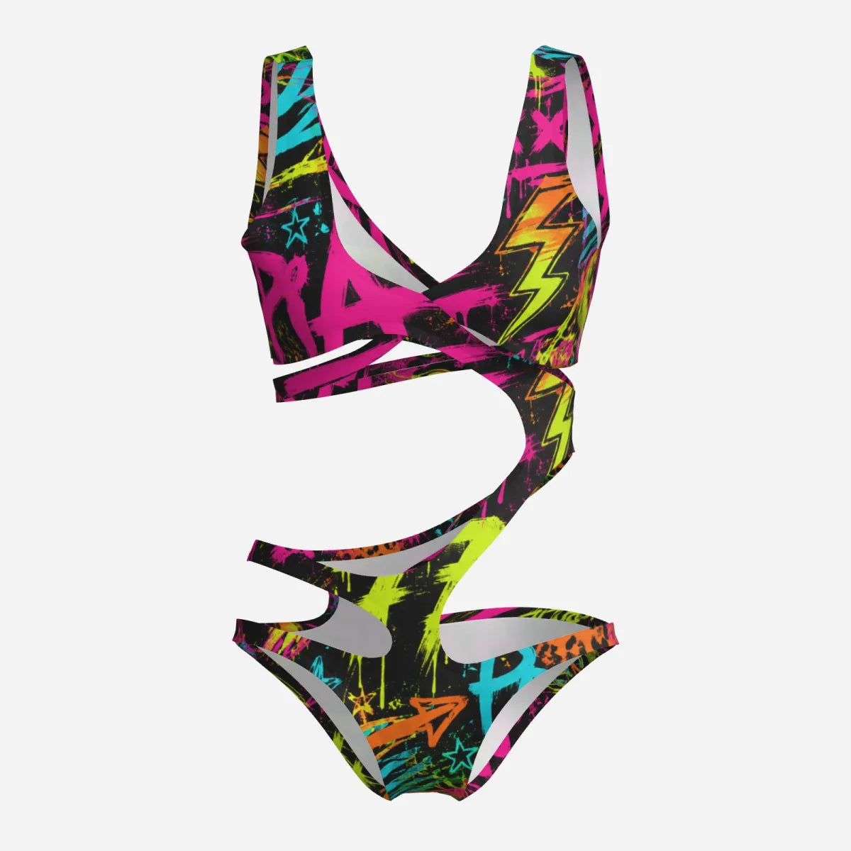 PIA BOLTE® Bikini NEON GRAFFITI CUTOUT - PIA BOLTE® COUTURE