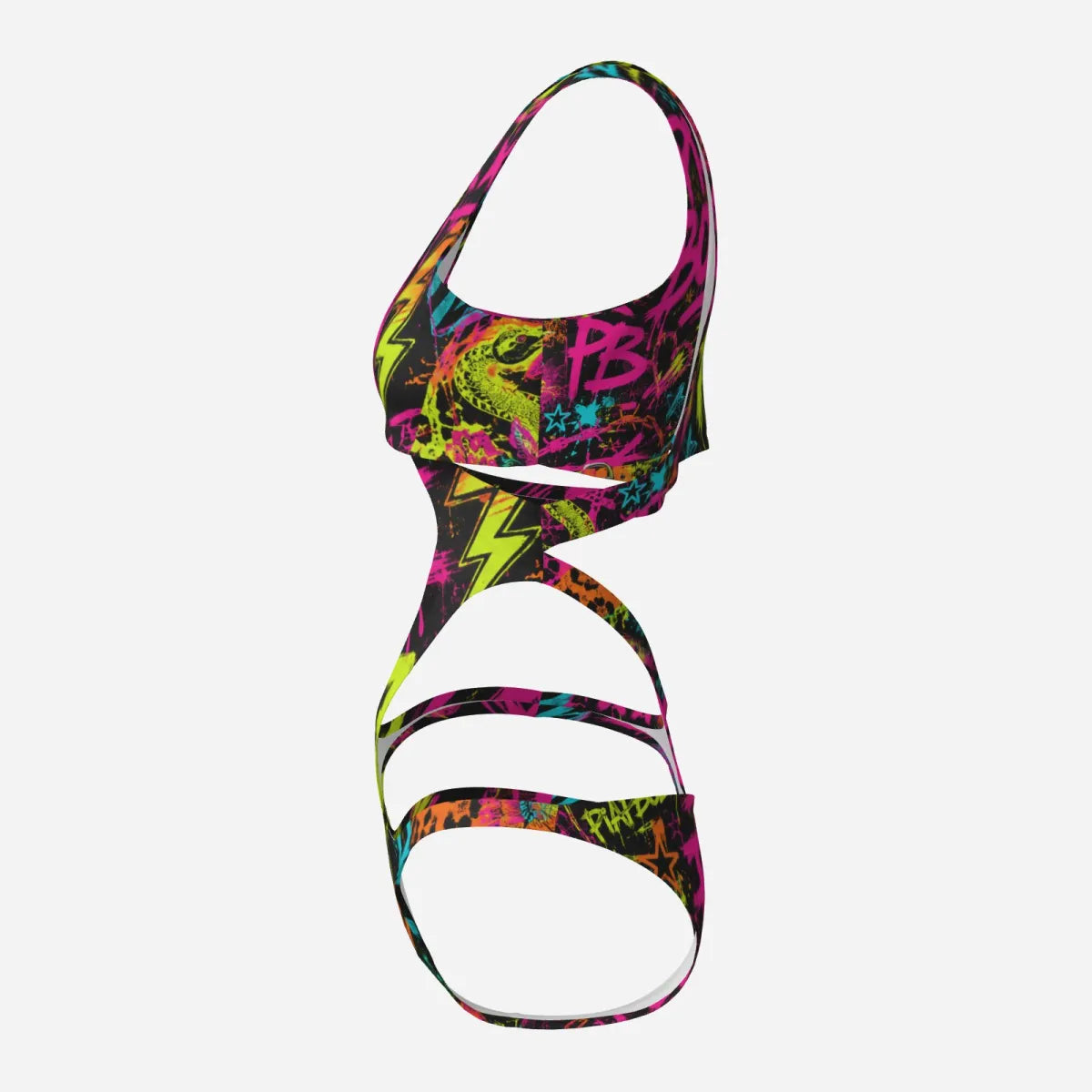 PIA BOLTE® Bikini NEON GRAFFITI CUTOUT - PIA BOLTE® COUTURE