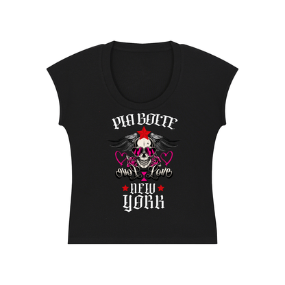 PIA BOLTE® Crop Shirt - Love Skull in schwarz