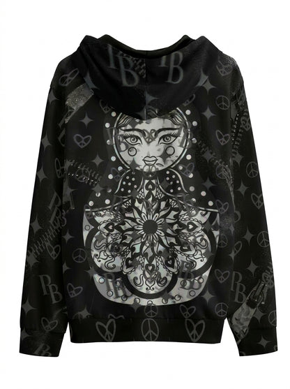 PIA BOLTE® Hoodie - Black Hologram Matroschka - PIA BOLTE® COUTURE