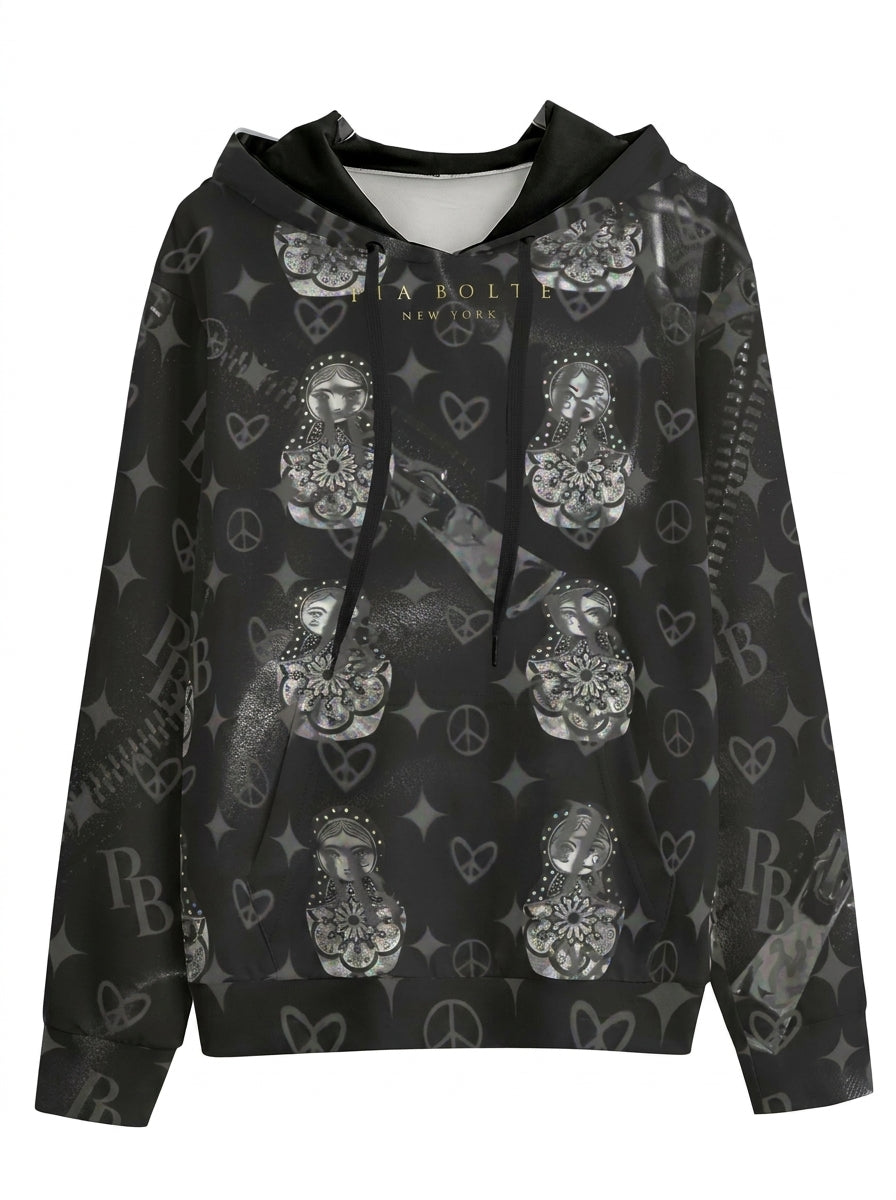 PIA BOLTE® Hoodie - Black Hologram Matroschka - PIA BOLTE® COUTURE