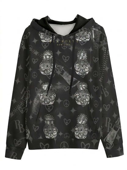 PIA BOLTE® Hoodie - Black Hologram Matroschka - PIA BOLTE® COUTURE