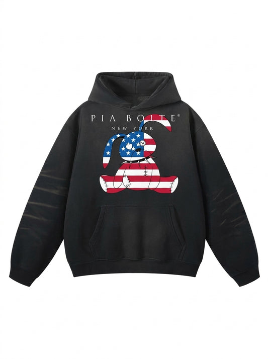 Hoodie Fleece black washed fleece bambii - PIA BOLTE® COUTURE