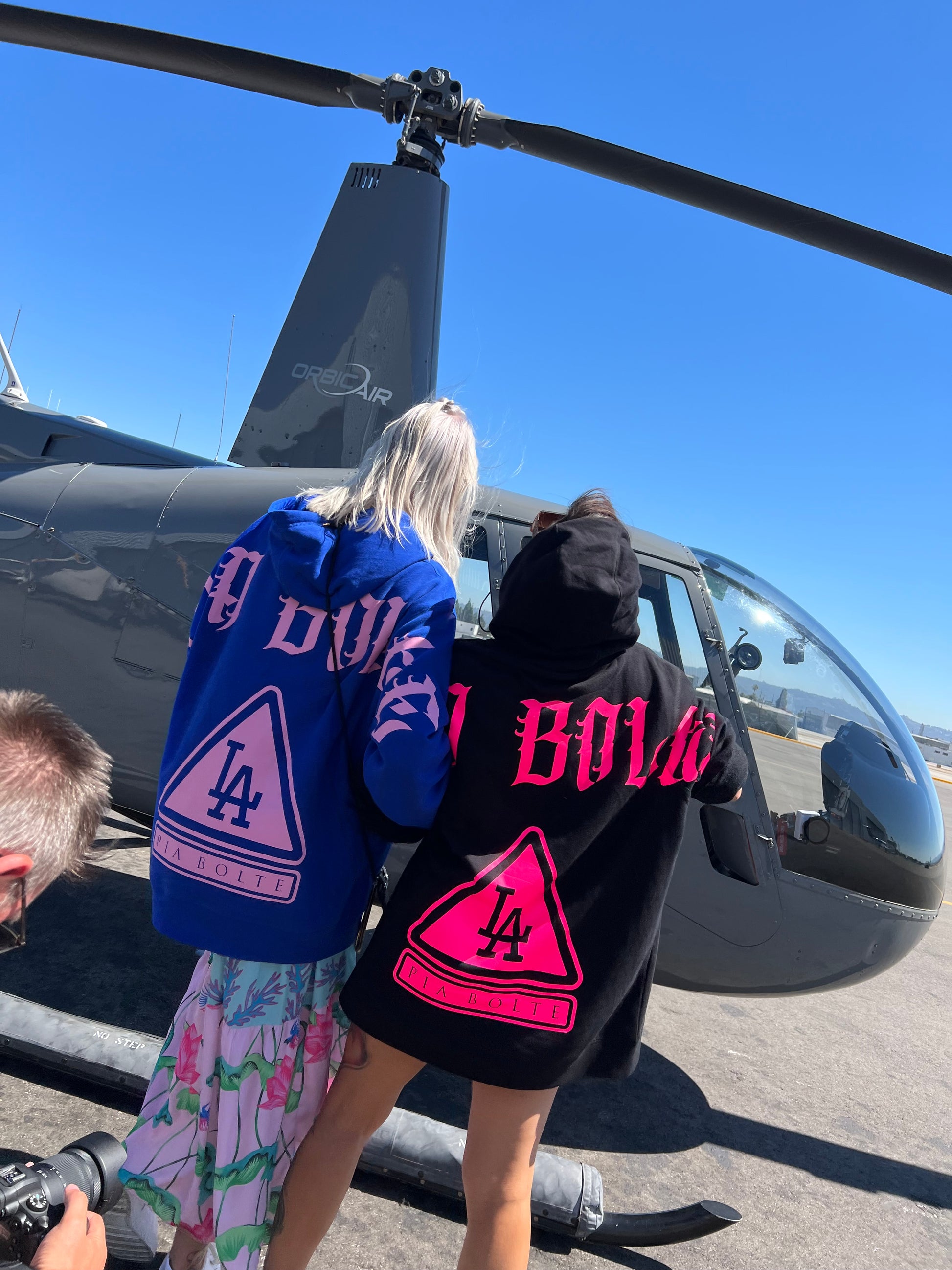 Hoodie LA black neon pink (real neon) - PIA BOLTE® COUTURE