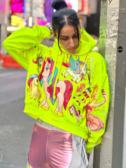 Hoodie neon yelllow Bunny - PIA BOLTE® COUTURE