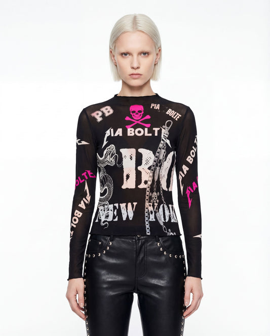 Rockstar Style Punk Mesh Shirt