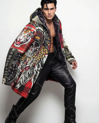 Hoodie jacket red Wild cowboy (unisex)