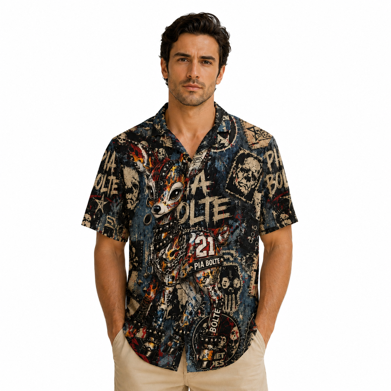 PIA BOLTE® Men Urban Graffiti Resort Shirt