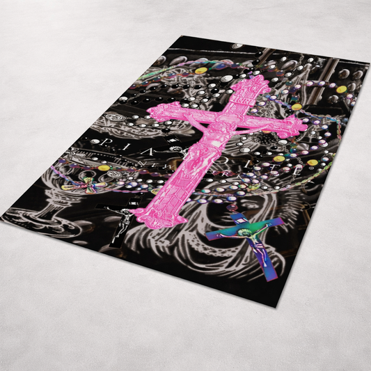 PIA BOLTE® PINK CROSS DESIGN TEPPICH – BOLD INTERIOR PIECE - PIA BOLTE® COUTURE