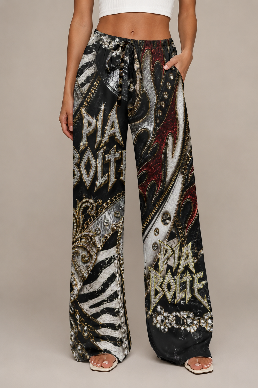 PIA BOLTE® Royal Rebel Palazzo Hose – Luxury Statement Edition