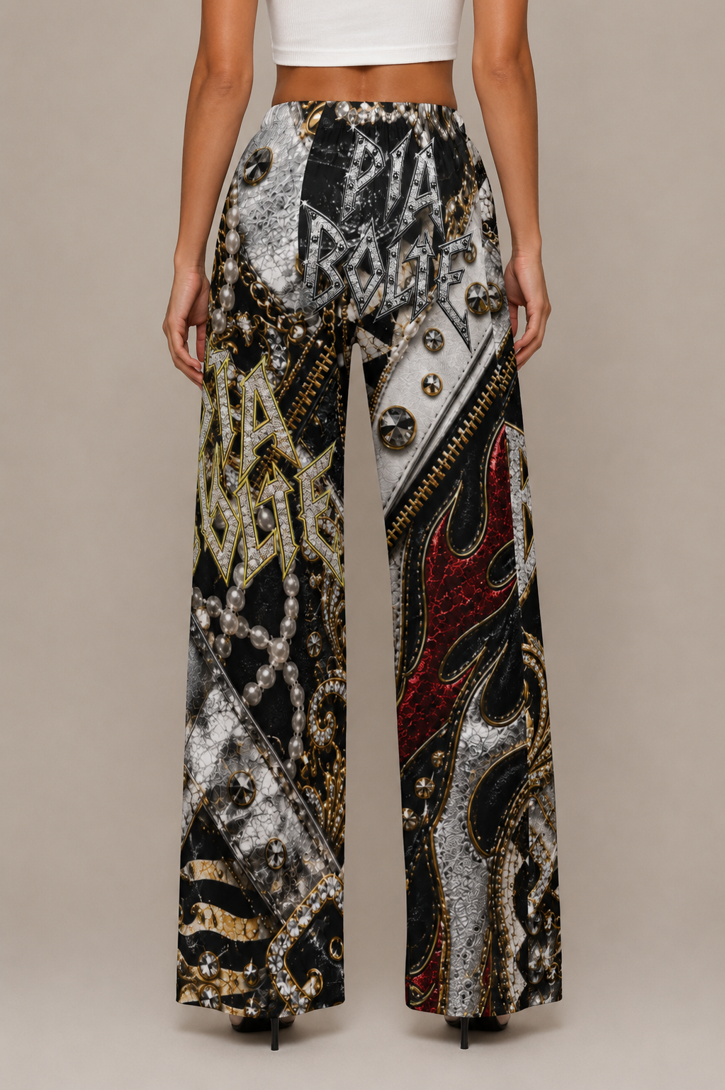 PIA BOLTE® Royal Rebel Palazzo Hose – Luxury Statement Edition