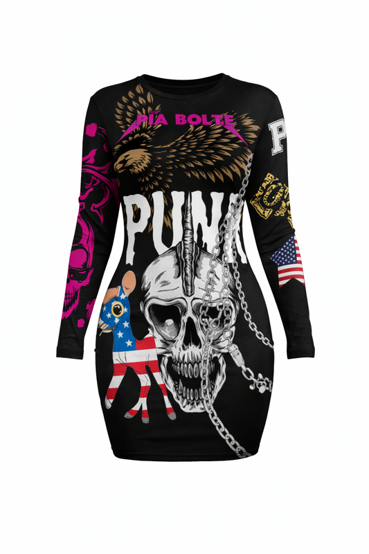 PIA BOLTE® Dark Rebel Mini Dress – Punk Skull