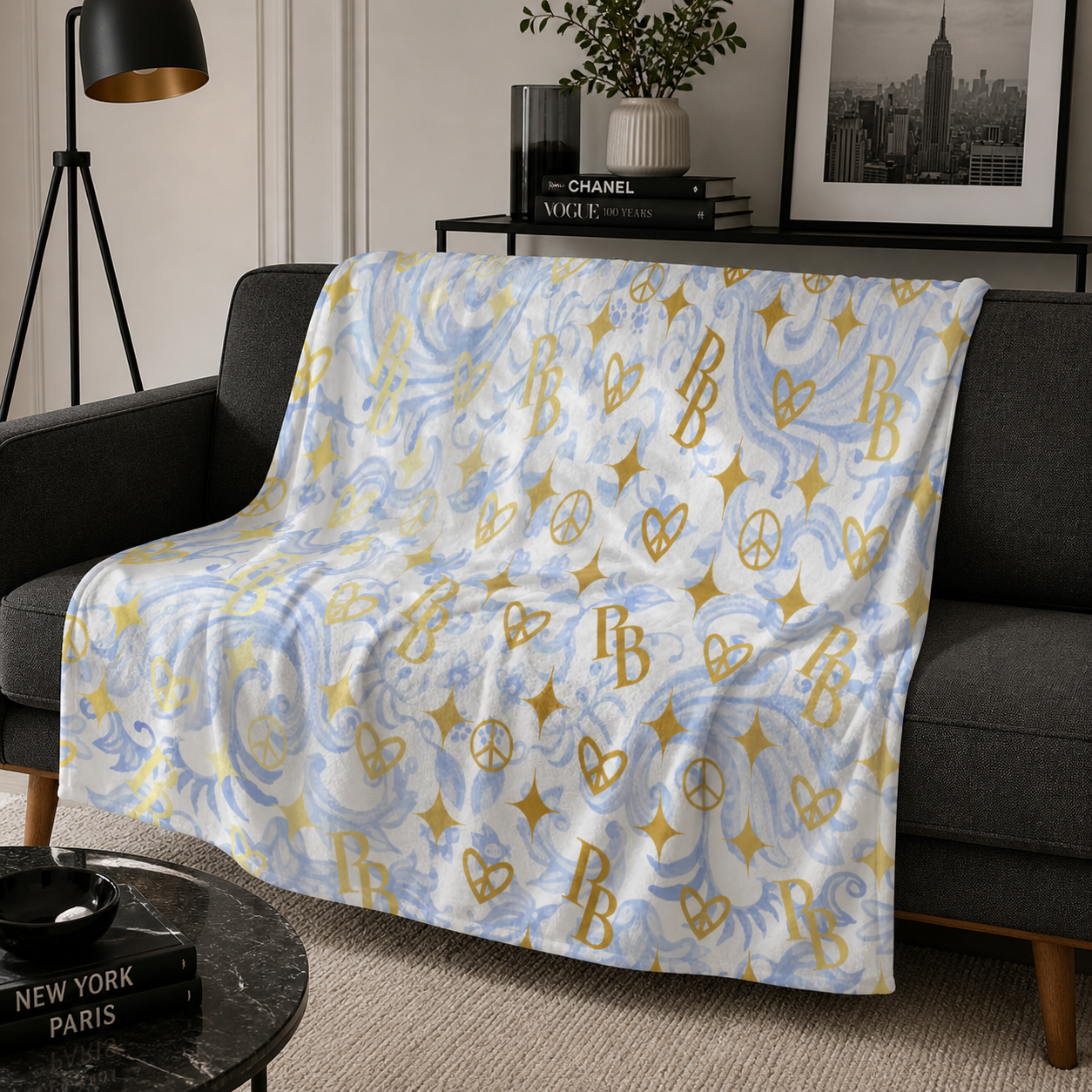 PIA BOLTE® Flannel Blanket – Signature Monogram Edition