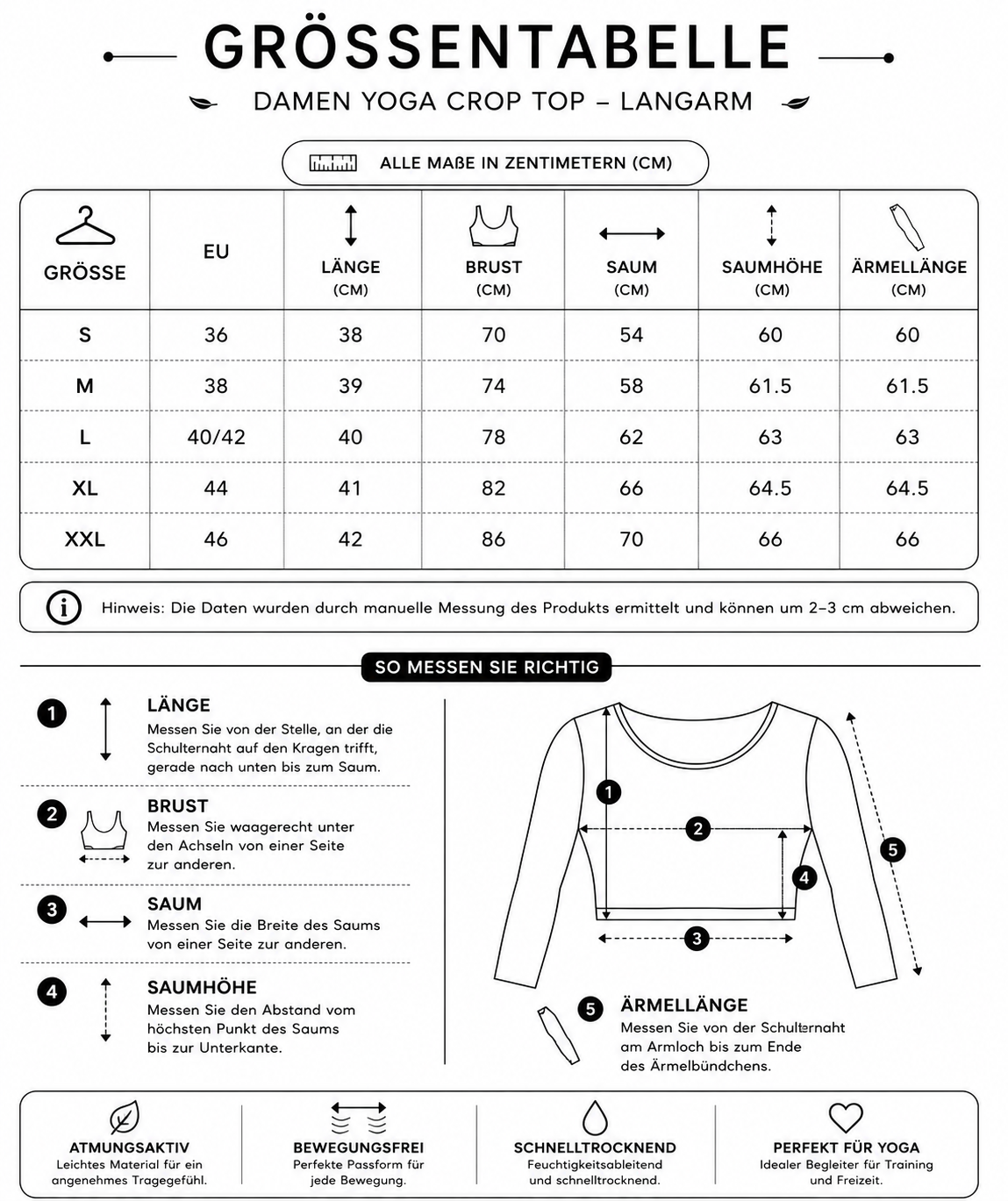 KILLERCLAW® Sculpt Long Sleeve Crop Top - PIA BOLTE® COUTURE