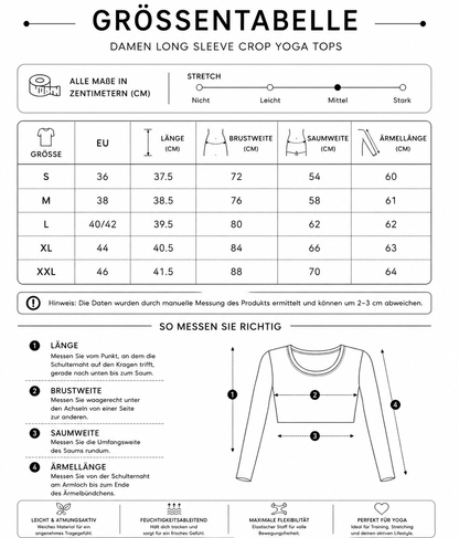 KILLERCLAW® Running Long Sleeve Crop – Black & Grey - PIA BOLTE® COUTURE