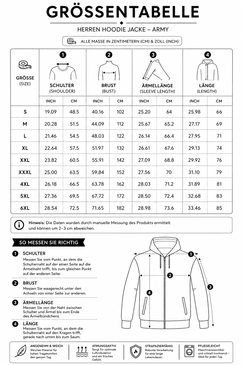 Hoodie jacket army - PIA BOLTE® COUTURE