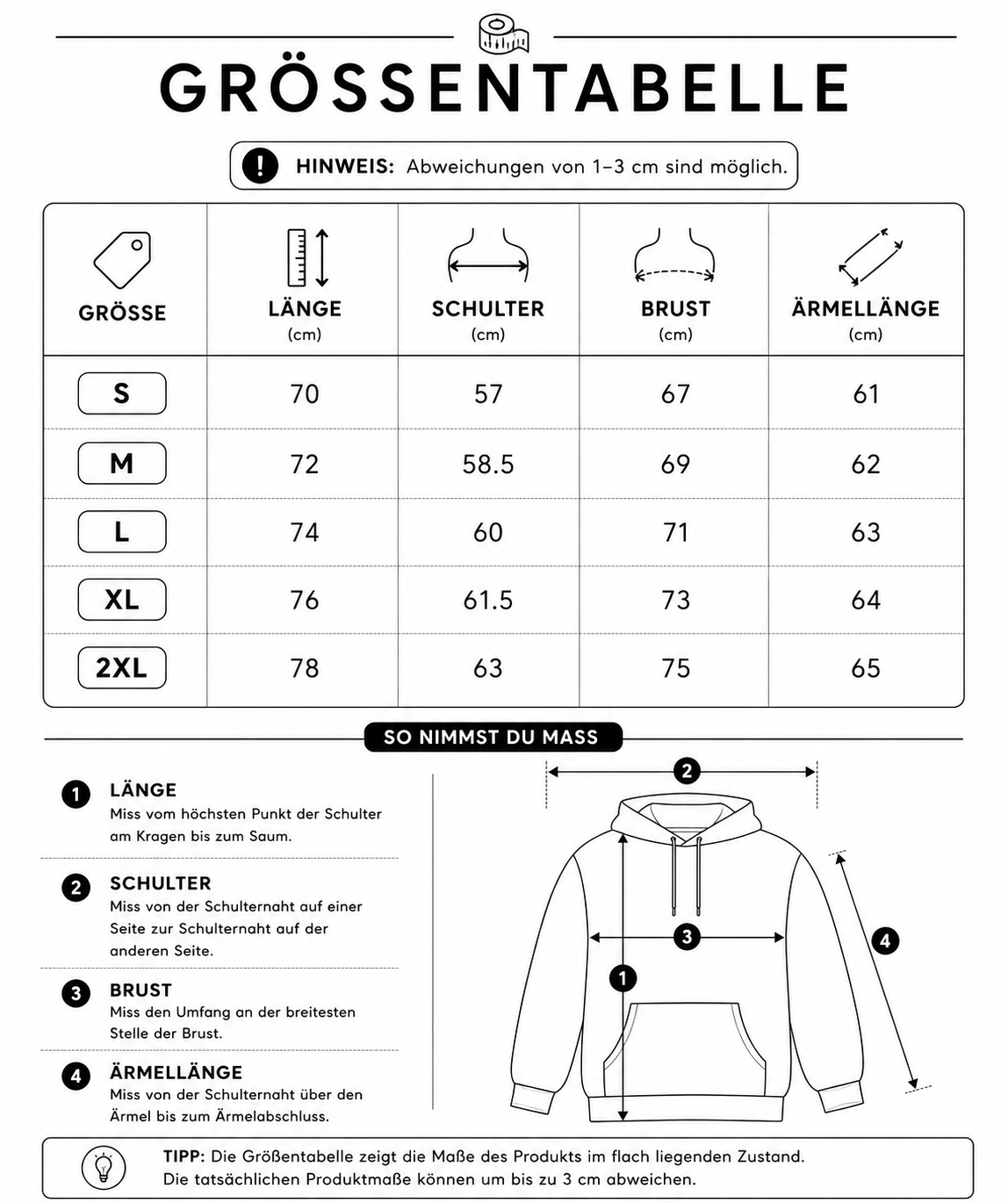 Hoodie Fleece black washed fleece bambii - PIA BOLTE® COUTURE