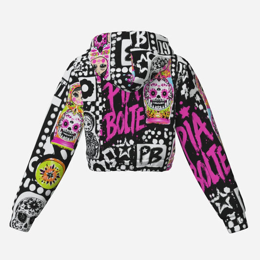 PIA BOLTE® Crop Hoodie SUGAR SKULL FIESTA - PIA BOLTE® COUTURE
