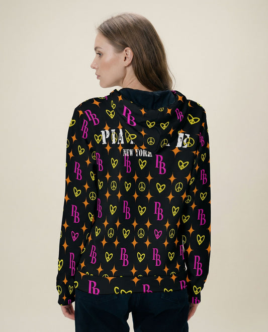 Women Crop Hoodie with Zipper Closure PB