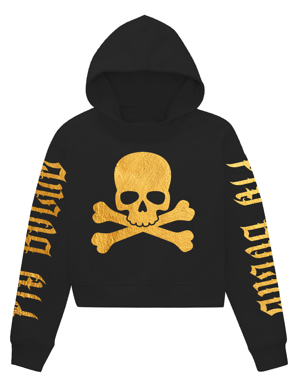 Crop Hoodie Skull (gold, neon pink, green, blue)