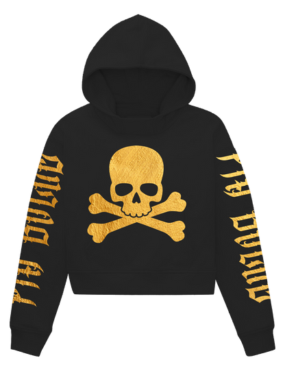 Crop Hoodie Skull (gold, neon pink, green, blue)