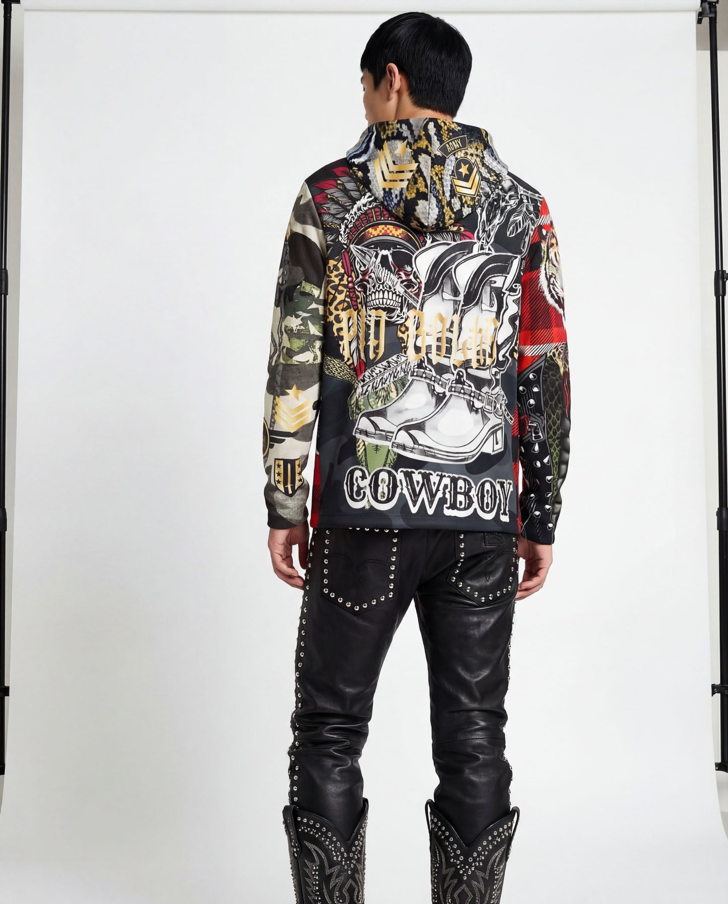 Hoodie jacket red Wild cowboy (unisex)