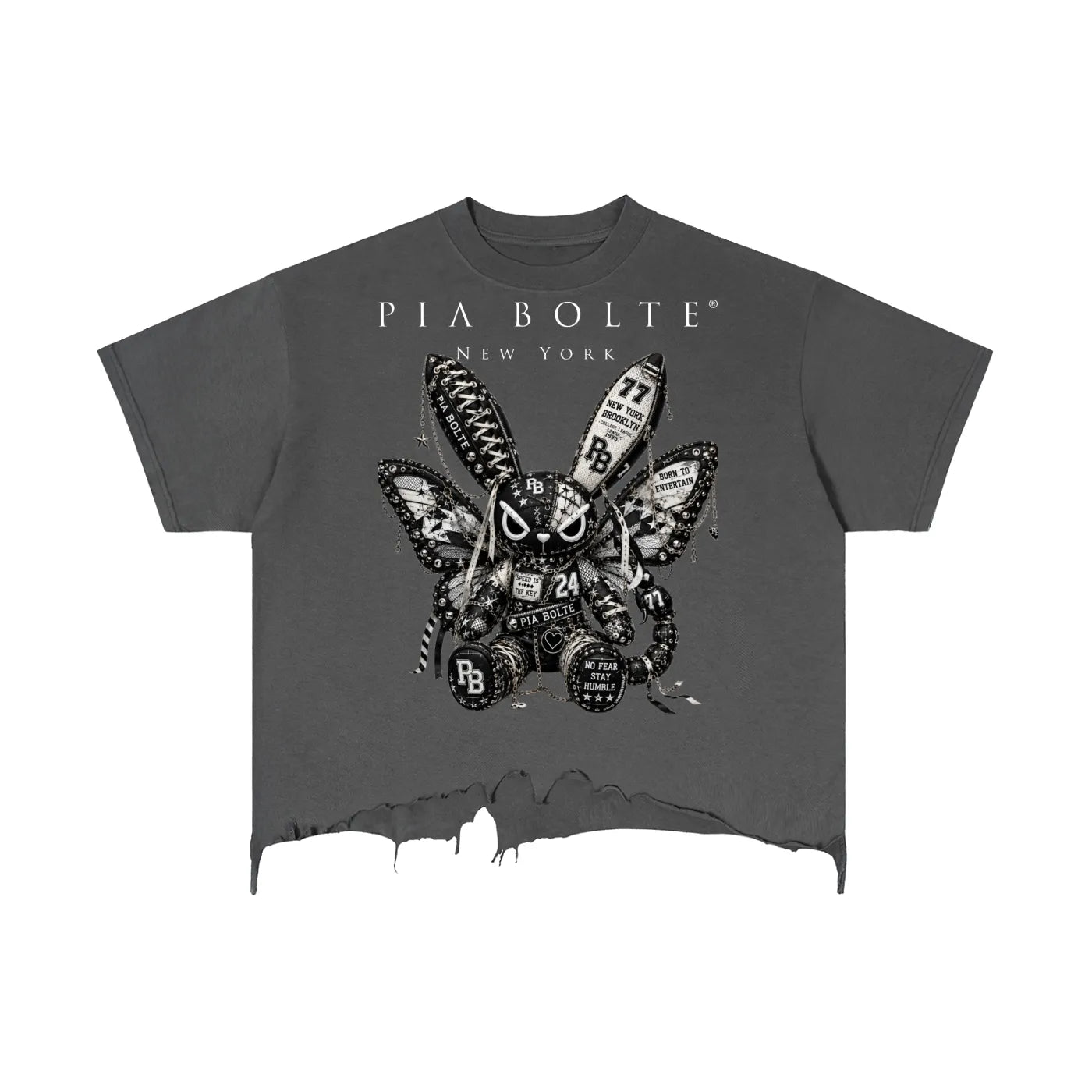 PIA BOLTE Tee DARK BUTTERFLY BUNNY NEW YORK