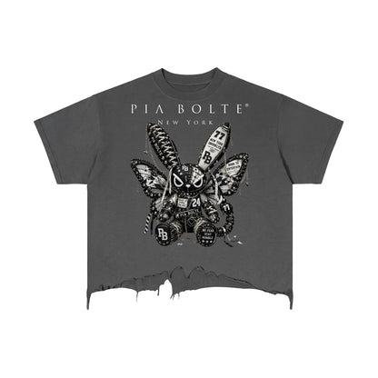 PIA BOLTE Tee DARK BUTTERFLY BUNNY NEW YORK