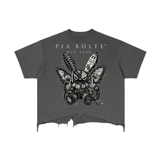 PIA BOLTE Tee DARK BUTTERFLY BUNNY NEW YORK