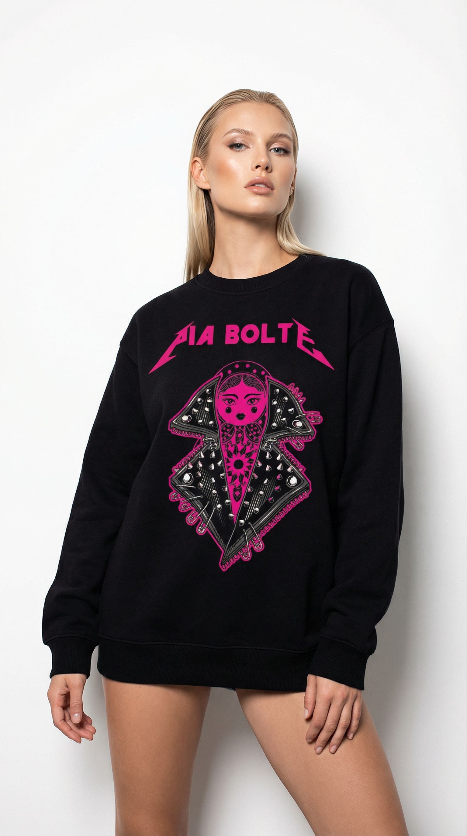 PIA BOLTE® Shirt - Rockstar Pink Icon schwarz - PIA BOLTE® COUTURE
